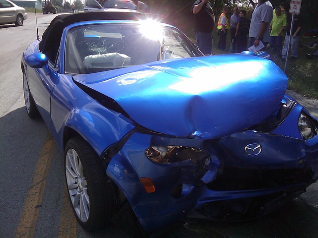blue car accident